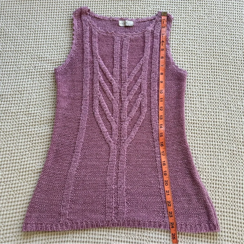Vintage 90s Style ML Classics Purple Knit Tank Top, Y2K Boho Sweater Top - Picture 7 of 8